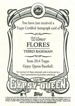 2014 Topps Gypsy Queen - Autographs #GQA-WF Wilmer Flores Back