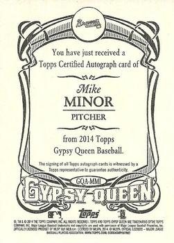2014 Topps Gypsy Queen - Autographs #GQA-MMI Mike Minor Back