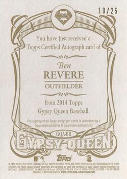 2014 Topps Gypsy Queen - Autographs Gold #GQA-BR Ben Revere Back