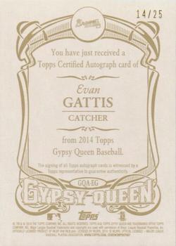 2014 Topps Gypsy Queen - Autographs Gold #GQA-EG Evan Gattis Back
