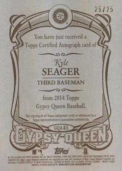 2014 Topps Gypsy Queen - Autographs Gold #GQA-KS Kyle Seager Back