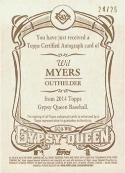 2014 Topps Gypsy Queen - Autographs Gold #GQA-WM Wil Myers Back