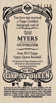 2014 Topps Gypsy Queen - Mini Autographs #MA-WM Wil Myers Back