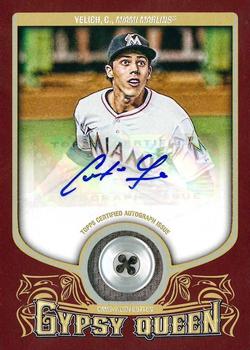 2014 Topps Gypsy Queen - Button Autographs #BAR-CY Christian Yelich Front