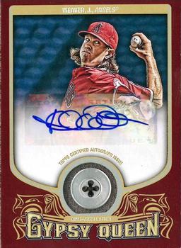 2014 Topps Gypsy Queen - Button Autographs #BAR-JW Jered Weaver Front