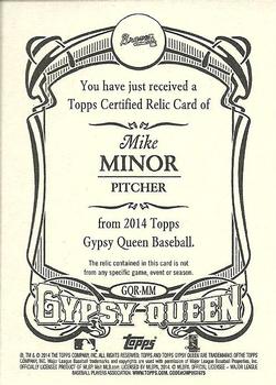 2014 Topps Gypsy Queen - Relics #GQR-MM Mike Minor Back
