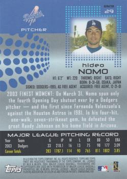2004 Finest - Refractors #29 Hideo Nomo Back