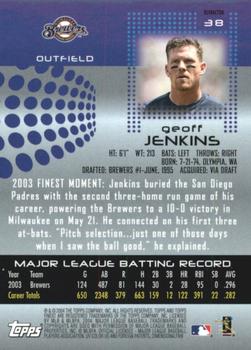 2004 Finest - Refractors #38 Geoff Jenkins Back