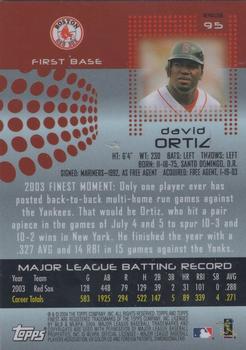 2004 Finest - Refractors #95 David Ortiz Back