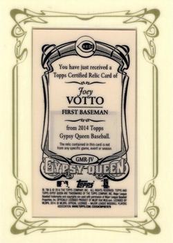 2014 Topps Gypsy Queen - Mini Relics #GMR-JV Joey Votto Back