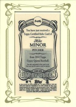 2014 Topps Gypsy Queen - Mini Relics #GMR-MM Mike Minor Back