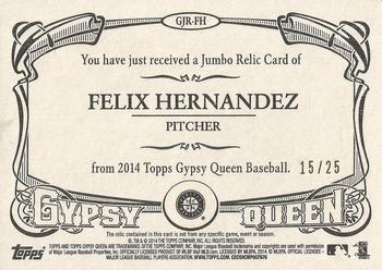 2014 Topps Gypsy Queen - Jumbo Relics Black #GJR-FH Felix Hernandez Back