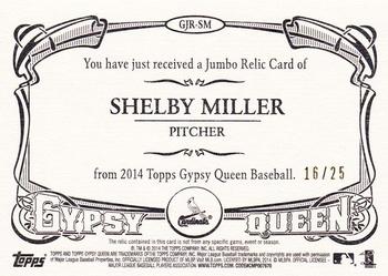 2014 Topps Gypsy Queen - Jumbo Relics Black #GJR-SM Shelby Miller Back