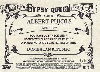 2014 Topps Gypsy Queen - Hometown Flags #GQHF-AP Albert Pujols Back