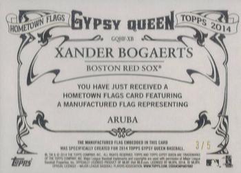 2014 Topps Gypsy Queen - Hometown Flags #GQHF-XB Xander Bogaerts Back