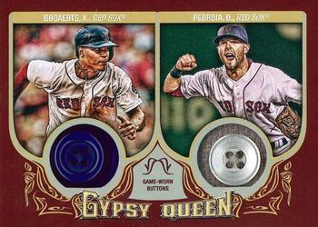 2014 Topps Gypsy Queen - Buttons Dual #DBC-BP Xander Bogaerts / Dustin Pedroia Front