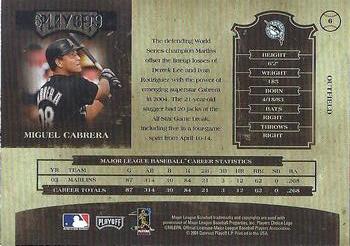 2004 Playoff Prime Cuts II #6 Miguel Cabrera Back
