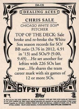 2014 Topps Gypsy Queen - Dealing Aces #DA-CS Chris Sale Back