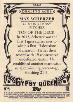2014 Topps Gypsy Queen - Dealing Aces #DA-MS Max Scherzer Back
