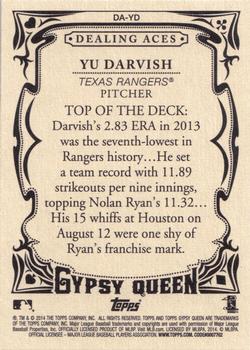 2014 Topps Gypsy Queen - Dealing Aces #DA-YD Yu Darvish Back