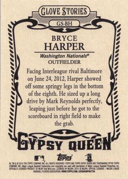 2014 Topps Gypsy Queen - Glove Stories #GS-BH Bryce Harper Back