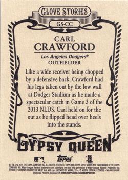 2014 Topps Gypsy Queen - Glove Stories #GS - CC Carl Crawford Back