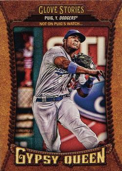 2014 Topps Gypsy Queen - Glove Stories #GS-YP Yasiel Puig Front