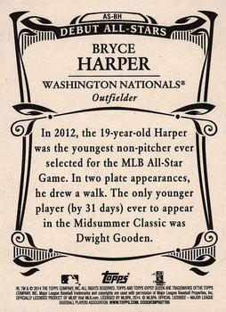 2014 Topps Gypsy Queen - Debut All Stars #AS-BH Bryce Harper Back