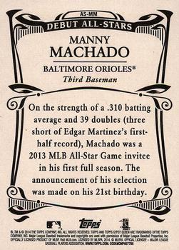 2014 Topps Gypsy Queen - Debut All Stars #AS-MM Manny Machado Back
