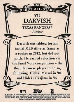 2014 Topps Gypsy Queen - Debut All Stars #AS-YD Yu Darvish Back