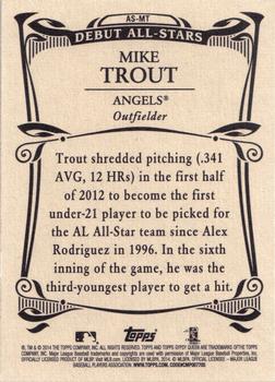 2014 Topps Gypsy Queen - Debut All Stars #AS-MT Mike Trout Back