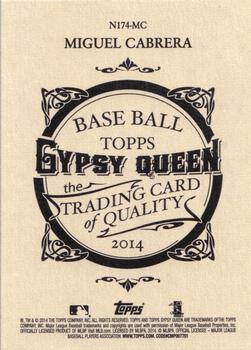 2014 Topps Gypsy Queen - N174 Gypsy Queen #N174-MC Miguel Cabrera Back