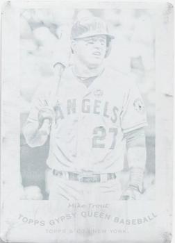 2014 Topps Gypsy Queen - N174 Gypsy Queen Printing Plates Cyan #N174-MT Mike Trout Front