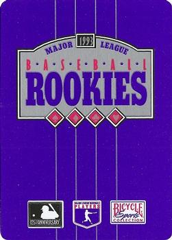 1993 Bicycle Rookies Playing Cards #3♣ Wil Cordero Back