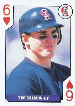 1993 Bicycle Rookies Playing Cards #6♥ Tim Salmon Front