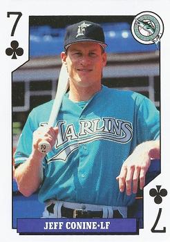1993 Bicycle Rookies Playing Cards #7♣ Jeff Conine Front
