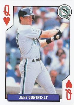 1993 Bicycle Rookies Playing Cards #Q♥ Jeff Conine Front