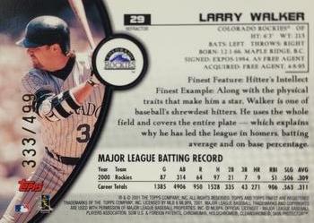 2001 Finest - Refractors #29 Larry Walker Back