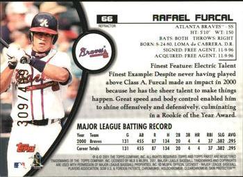 2001 Finest - Refractors #66 Rafael Furcal Back