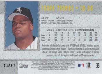 2001 Topps Gold Label - Class 2 #33 Frank Thomas Back