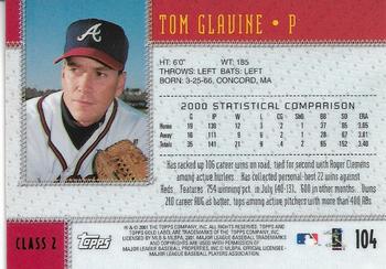 2001 Topps Gold Label - Class 2 #104 Tom Glavine Back