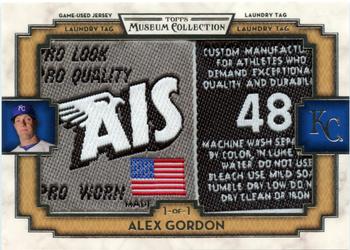 2014 Topps Museum Collection - Momentous Material Laundry Tag Relics #MMLT-AGR Alex Gordon Front