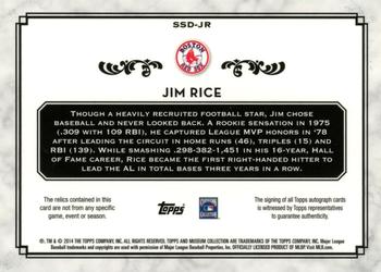 2014 Topps Museum Collection - Single Player Signature Swatches Dual Relic Autographs #SSD-JR Jim Rice Back