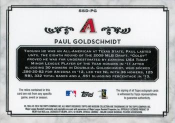 2014 Topps Museum Collection - Single Player Signature Swatches Dual Relic Autographs #SSD-PG Paul Goldschmidt Back