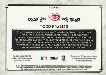 2014 Topps Museum Collection - Single Player Signature Swatches Dual Relic Autographs #SSD-TF Todd Frazier Back