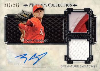 2014 Topps Museum Collection - Single Player Signature Swatches Dual Relic Autographs #SSD-TC Tony Cingrani Front