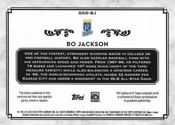 2014 Topps Museum Collection - Single Player Signature Swatches Dual Relic Autographs Gold #SSD-BJ Bo Jackson Back