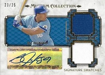 2014 Topps Museum Collection - Single Player Signature Swatches Dual Relic Autographs Gold #SSD-BJ Bo Jackson Front