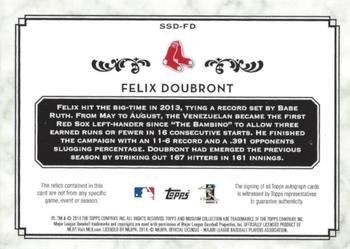 2014 Topps Museum Collection - Single Player Signature Swatches Dual Relic Autographs Gold #SSD-FD Felix Doubront Back