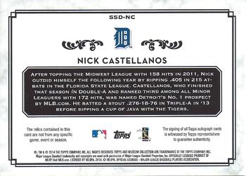2014 Topps Museum Collection - Single Player Signature Swatches Dual Relic Autographs Gold #SSD-NC Nick Castellanos Back